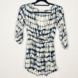 Aeropostale Blue and white tie dye romper